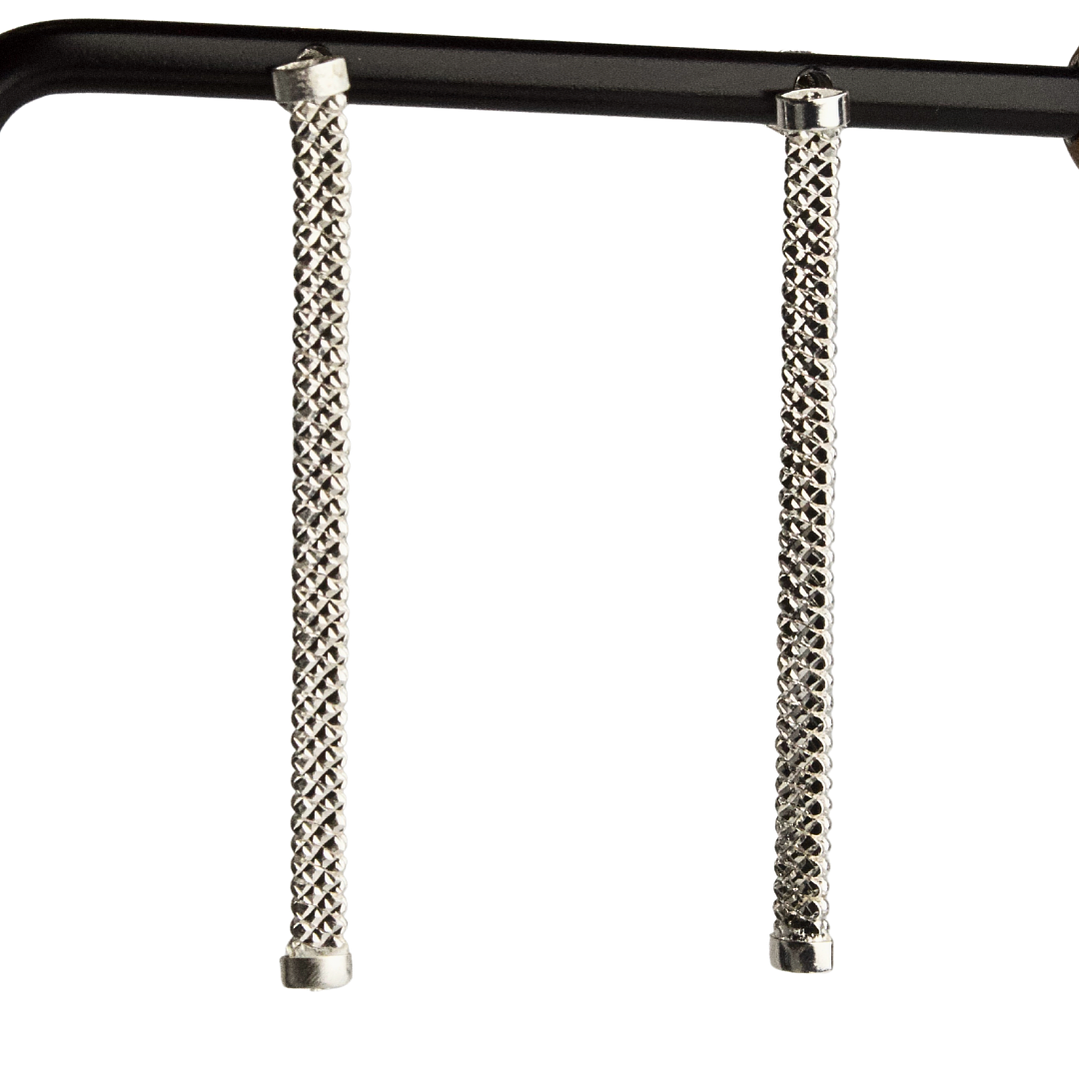 Aros colgante cadena plana con peso enchapado en plata 1