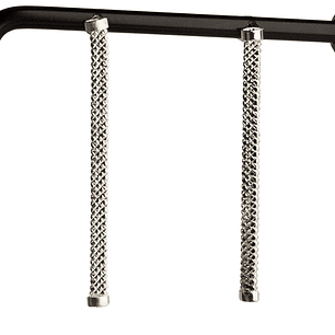 Aros colgante cadena plana con peso enchapado en plata