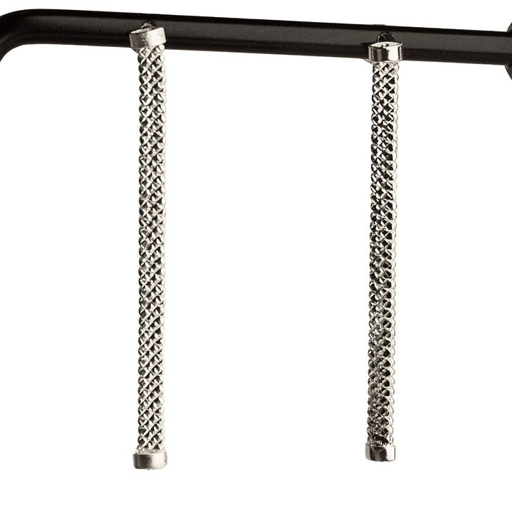 Aros colgante cadena plana con peso enchapado en plata 1