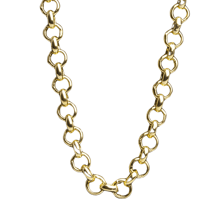 Collar rolo con broche timón enchapado en oro 2