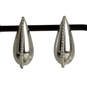 Aros con cinta de circones enchapado en plata