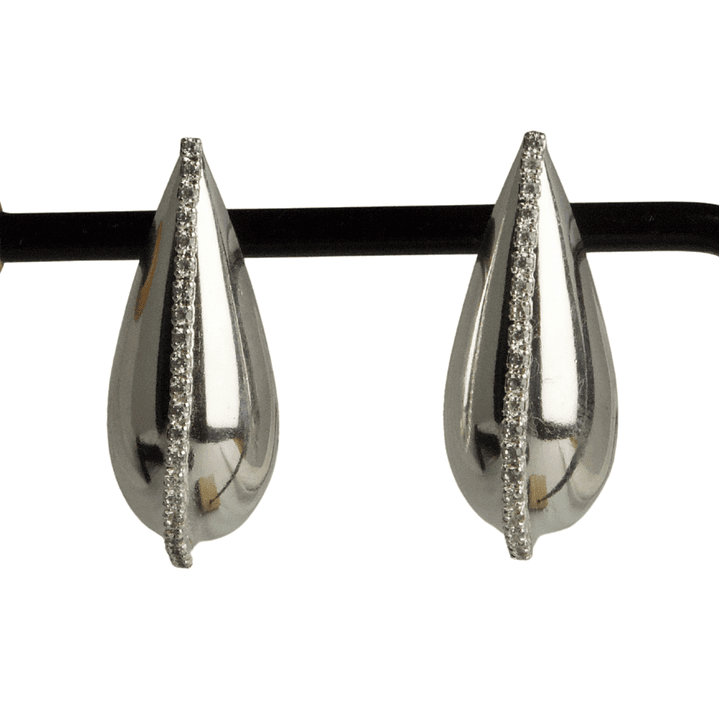 Aros con cinta de circones enchapado en plata 1