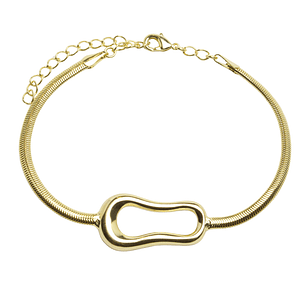 Pulsera oblonga con cinta enchapada en oro