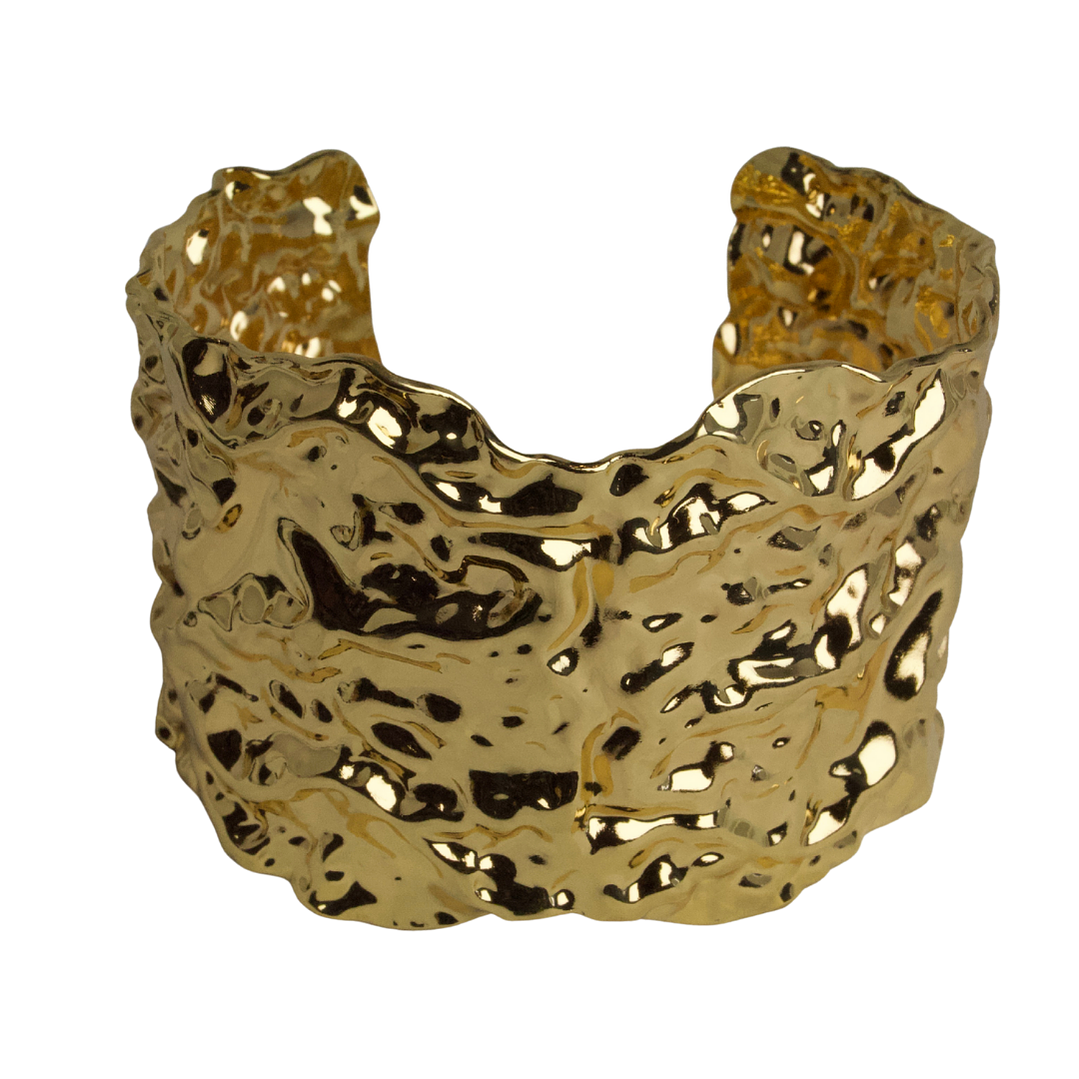 Pulsera Rugosa Grande enchapada en oro 1