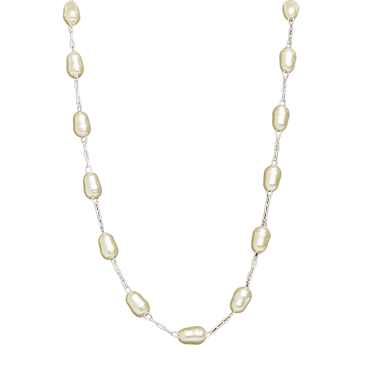 Collar enchapado en plata con perla de río 1