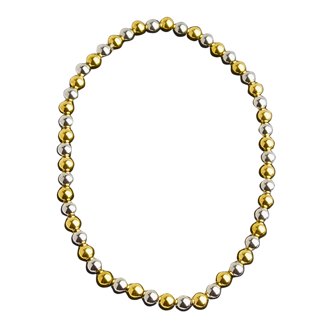 Pulsera multibalines enchapado mixto en plata y oro 1