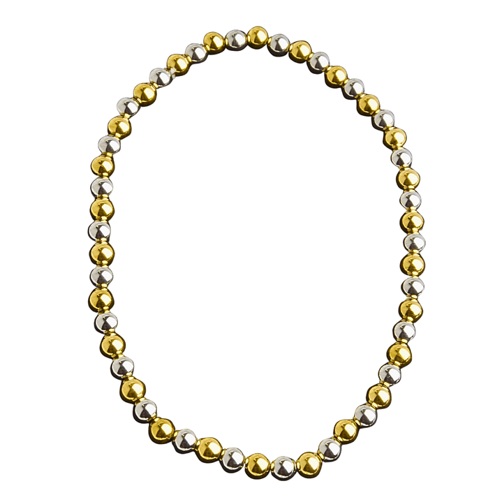 Pulsera multibalines enchapado mixto en plata y oro 1