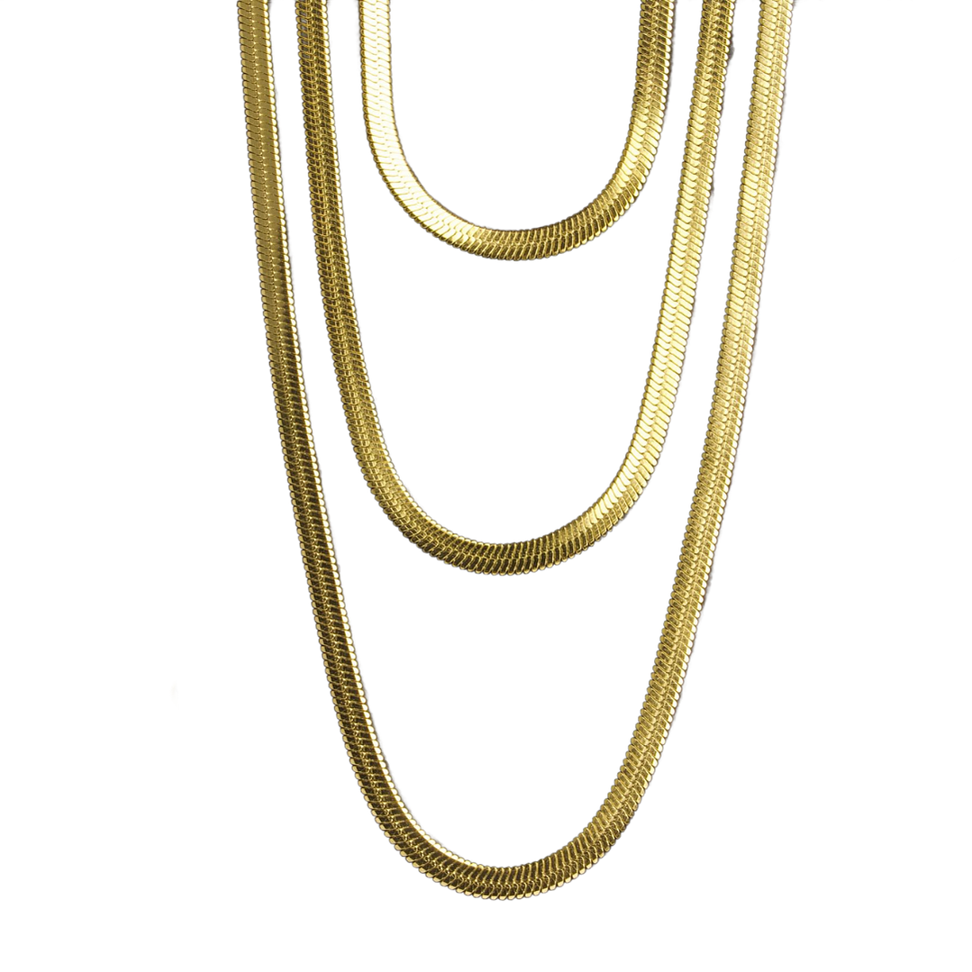 Collar de cintas triples enchapado en oro 1