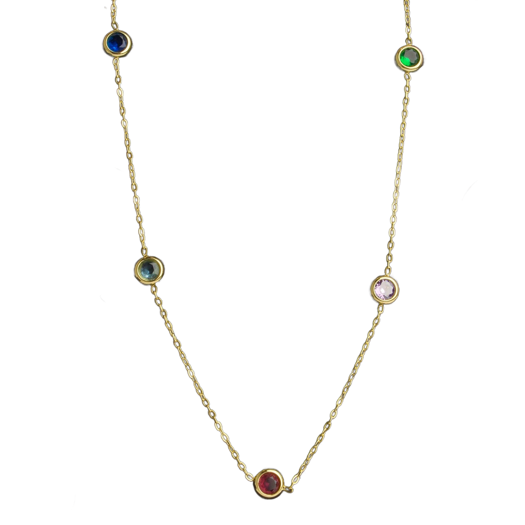 Collar puntos de luz de colores enchapado en oro 1