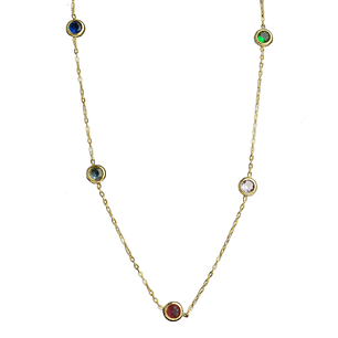 Collar puntos de luz de colores enchapado en oro