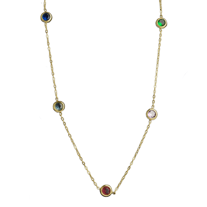 Collar puntos de luz de colores enchapado en oro 1