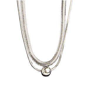 Collar doble con balín enchapado en plata