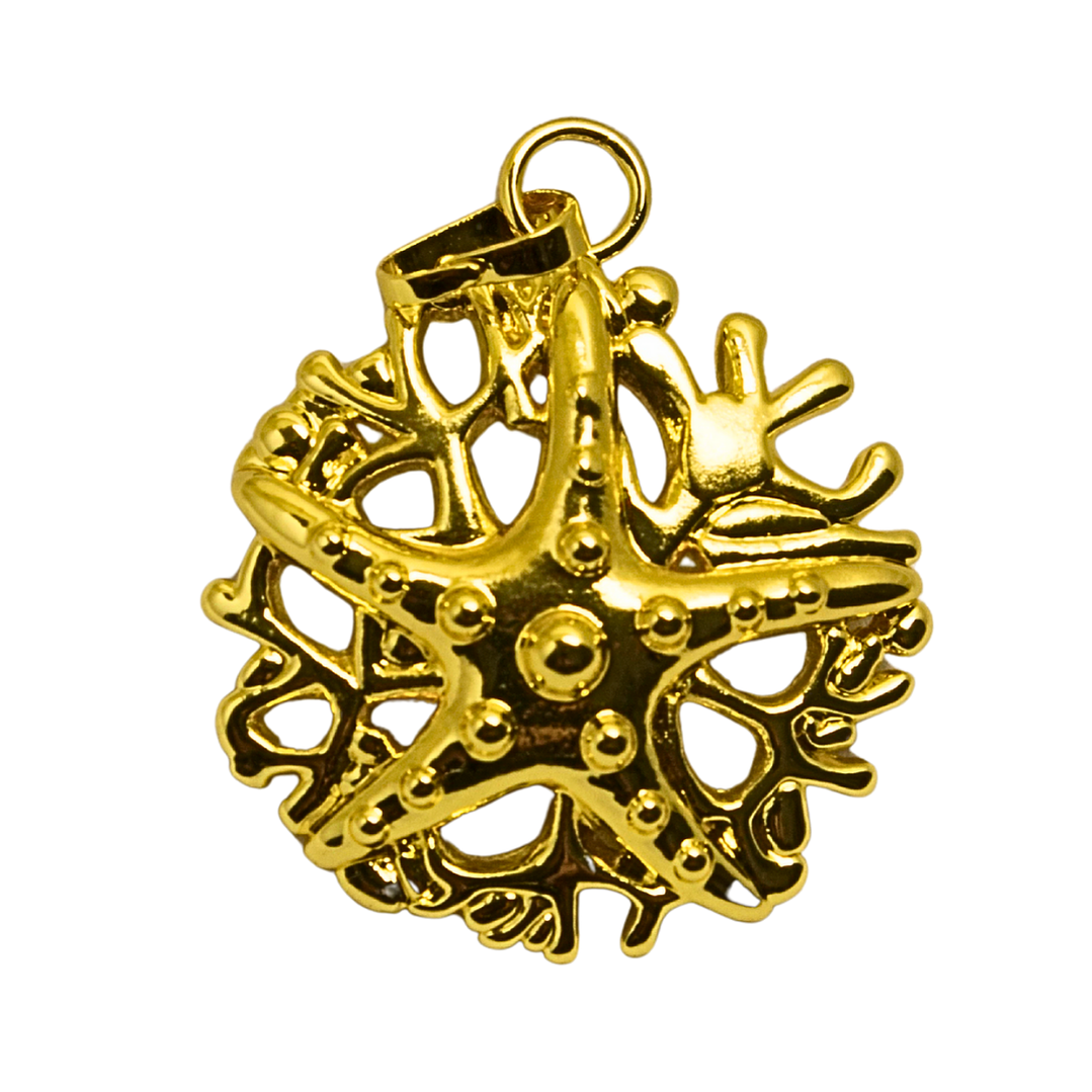 Colgante Estrella de Mar en Coral I Enchapado en oro 1