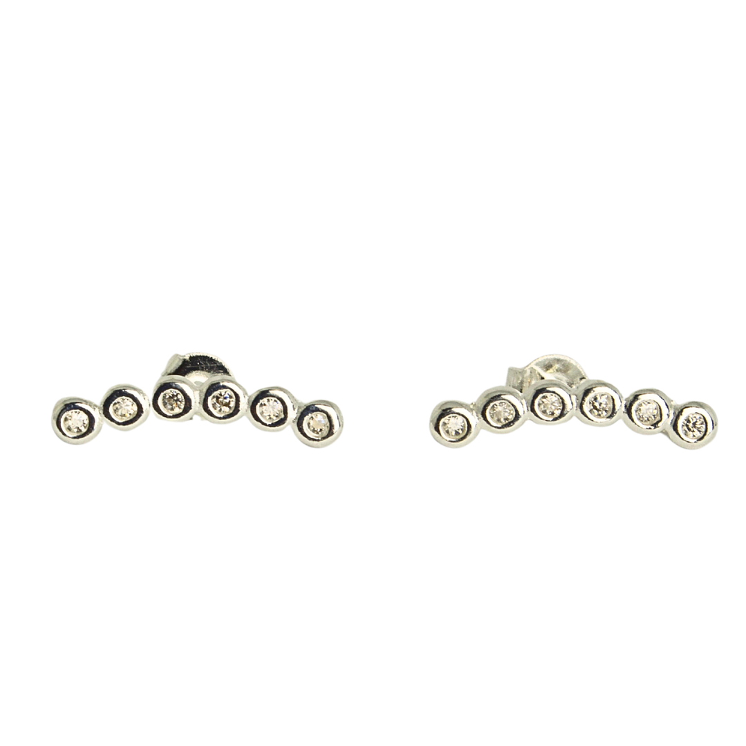 Aros trepador seis puntos enchapado en plata 1