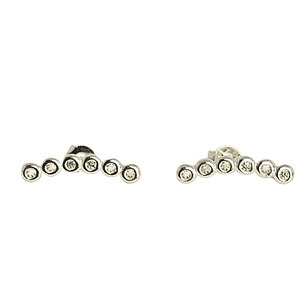 Aros trepador seis puntos enchapado en plata