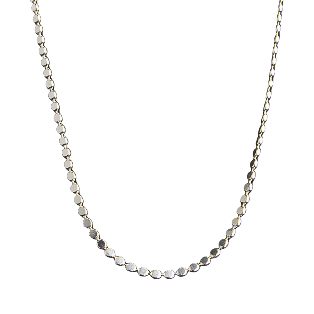 Cadena de cuentas planas enchapado en plata 1