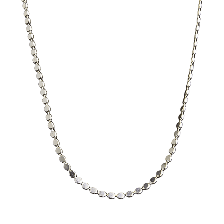 Cadena de cuentas planas enchapado en plata 1