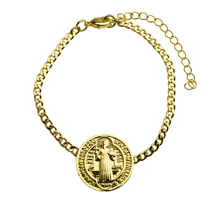 Pulsera de San Benito enchapado en oro 1