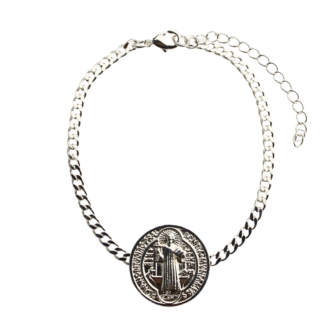 Pulsera de San Benito enchapado en plata 1