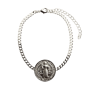 Pulsera de San Benito enchapado en plata