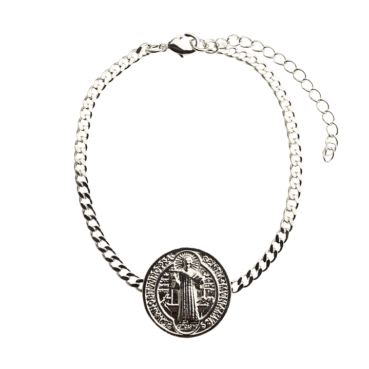 Pulsera de San Benito enchapado en plata 1