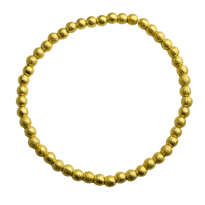 Pulsera elástica de balines satinados enchapado en oro 1