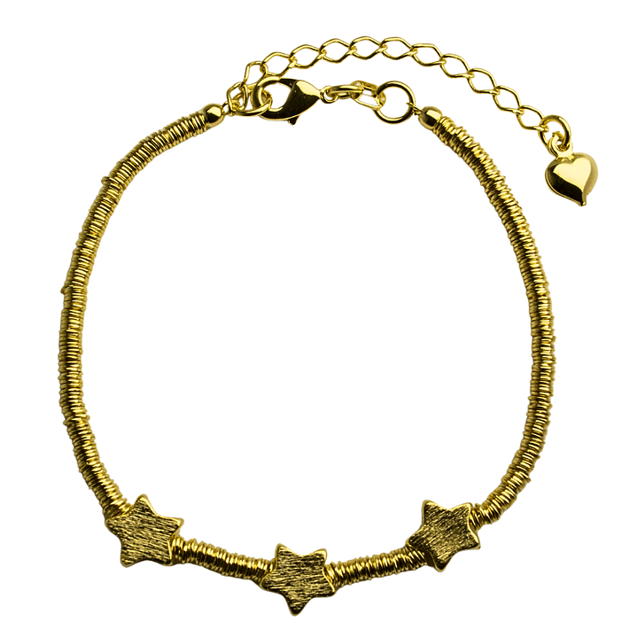 Pulsera de mostacillas de argollas con estrellas enchapado en oro 1