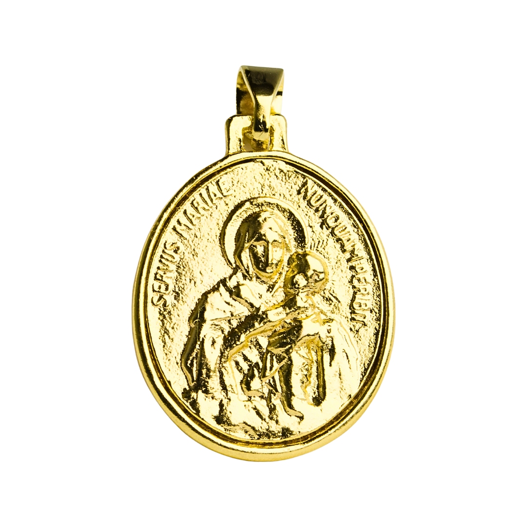 Medalla Ovalada Virgen de Schoenstatt enchapada en oro 1