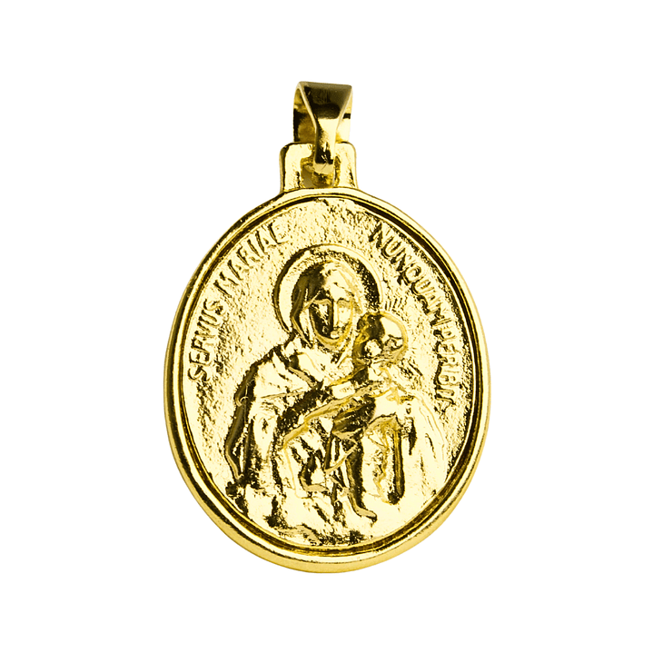 Medalla Ovalada Virgen de Schoenstatt enchapada en oro 1