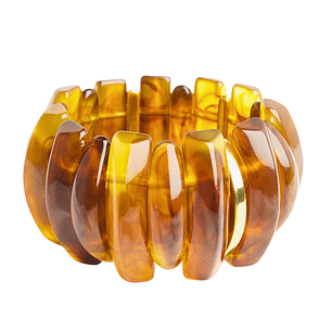 Pulsera resina imitación carey con enchape en oro