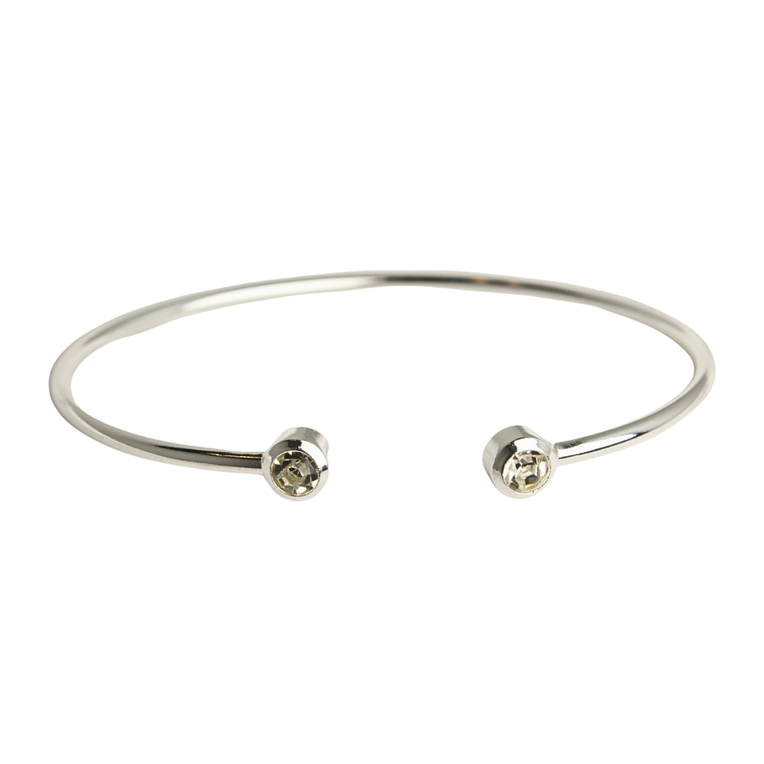 Pulsera tipo esclava con doble puntos de luz enchapado en plata 1
