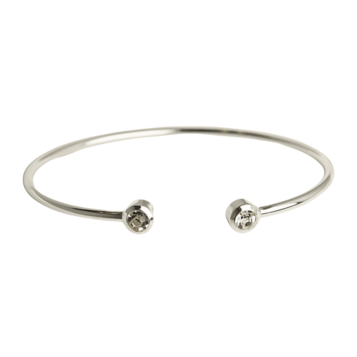 Pulsera tipo esclava con doble puntos de luz enchapado en plata 1