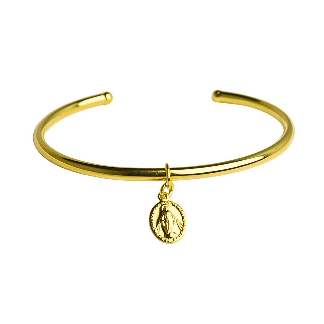 Pulsera esclava Virgen de los Rayos enchapado en oro 1