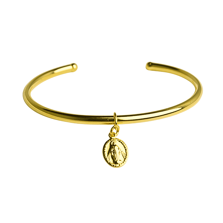 Pulsera esclava Virgen de los Rayos enchapado en oro 1