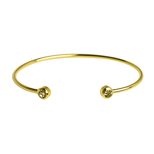 Pulsera tipo esclava con doble puntos de luz enchapado en oro