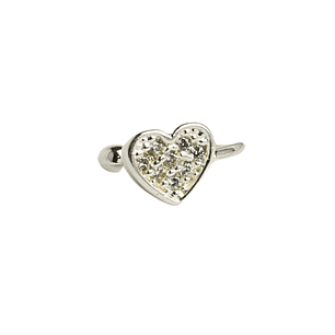 Earcuff de corazón enchapado en plata
