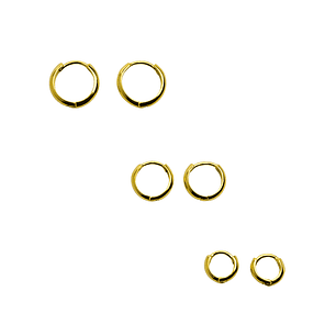 Set de argollas clásicas enchapadas en oro