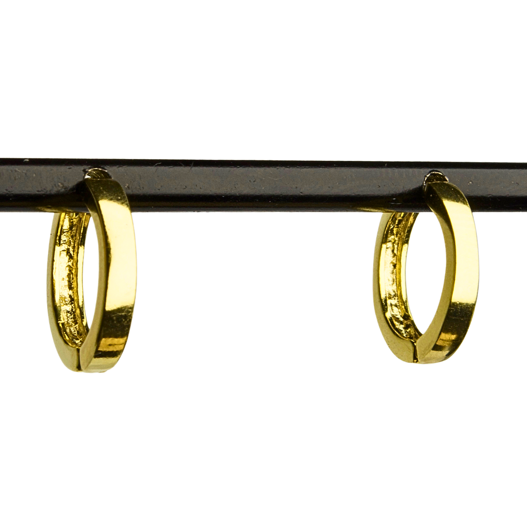 Aro argolla viga cudrada enchapada en oro 1