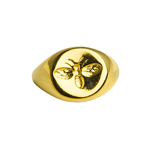 Anillo chevalier abeja enchapado en oro