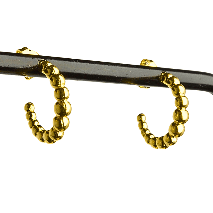 Aro argolla burbujas enchapado en oro 1