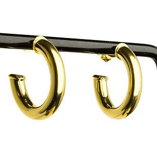 Aros de argolla tubular enchapado en oro
