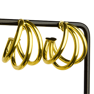 Aros Triple Argolla enchapado en oro