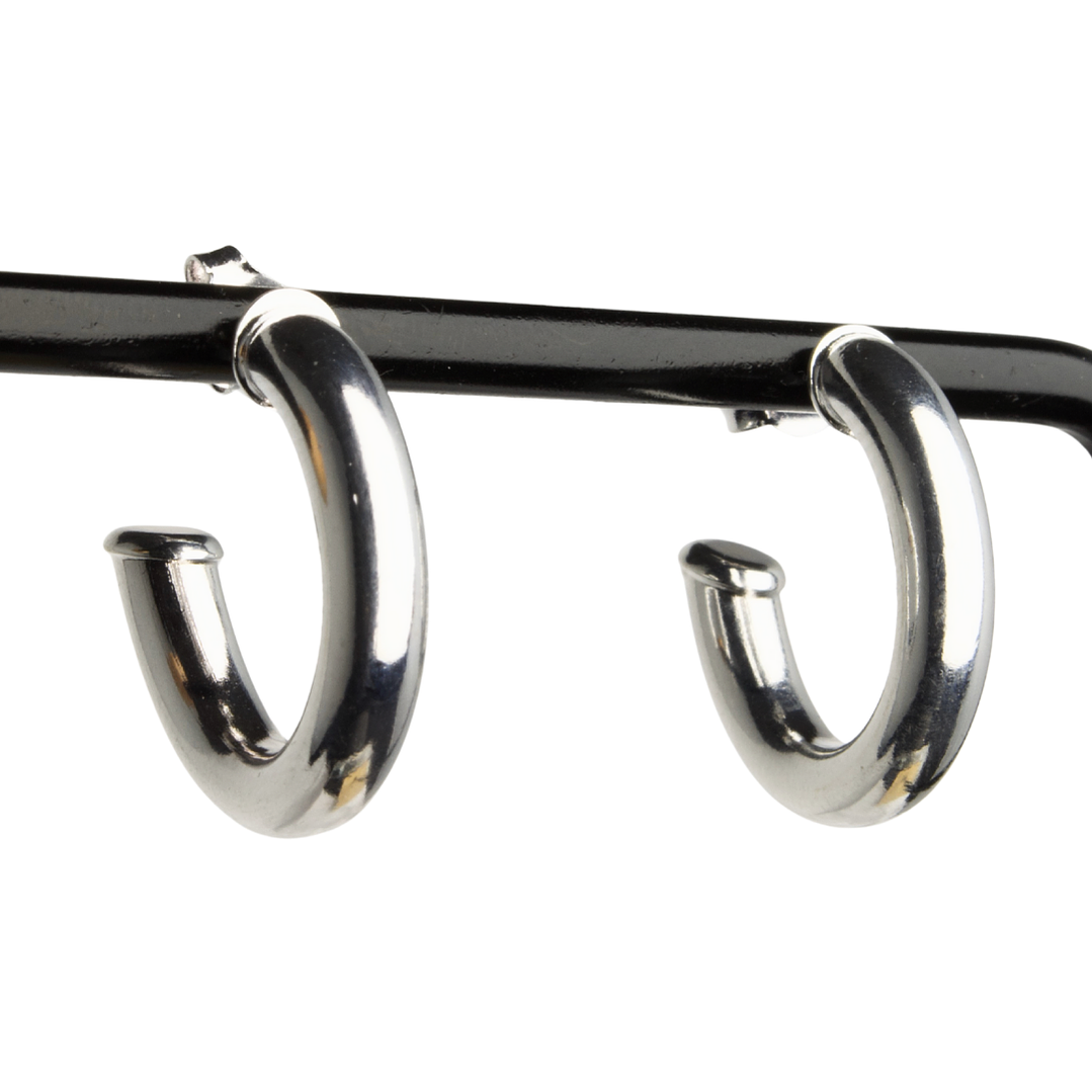 Aros de argolla tubular enchapados en plata 1