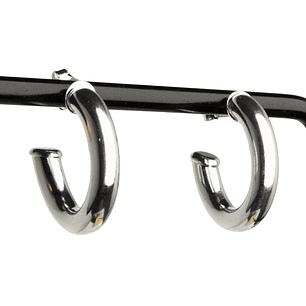 Aros de argolla tubular enchapados en plata