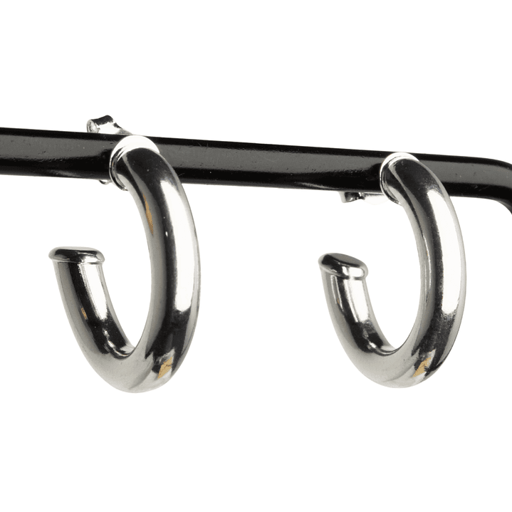 Aros de argolla tubular enchapados en plata 1
