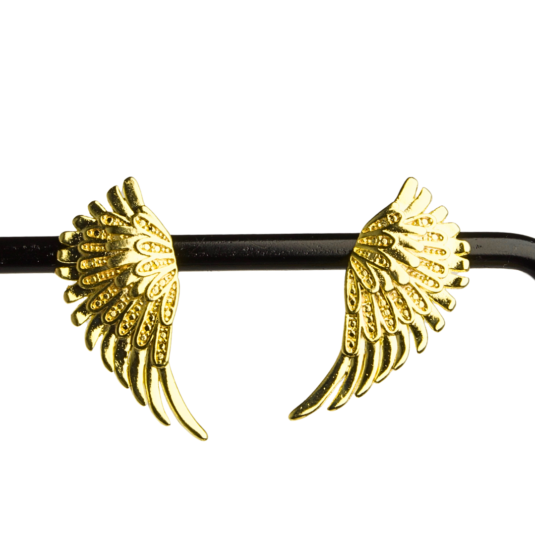 Aros de alas magnas enchapados en oro 1