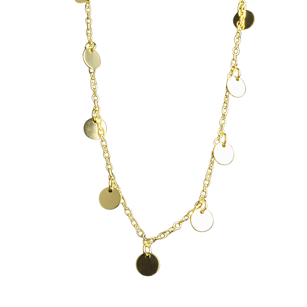 Collar con discos dorados enchapado en oro 1
