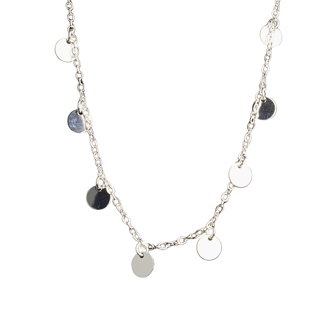 Collar con discos dorados enchapado en plata 1