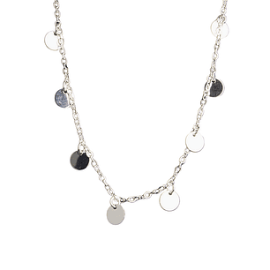 Collar con discos dorados enchapado en plata