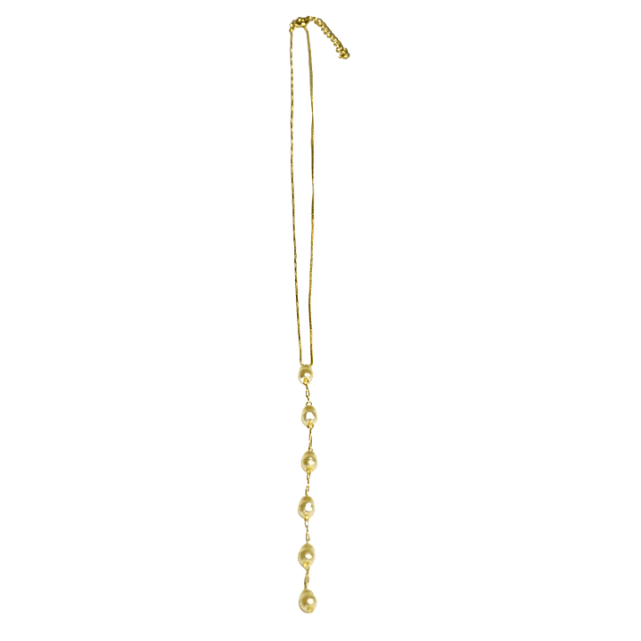 Collar con cascada de perlas enchapado en oro 2